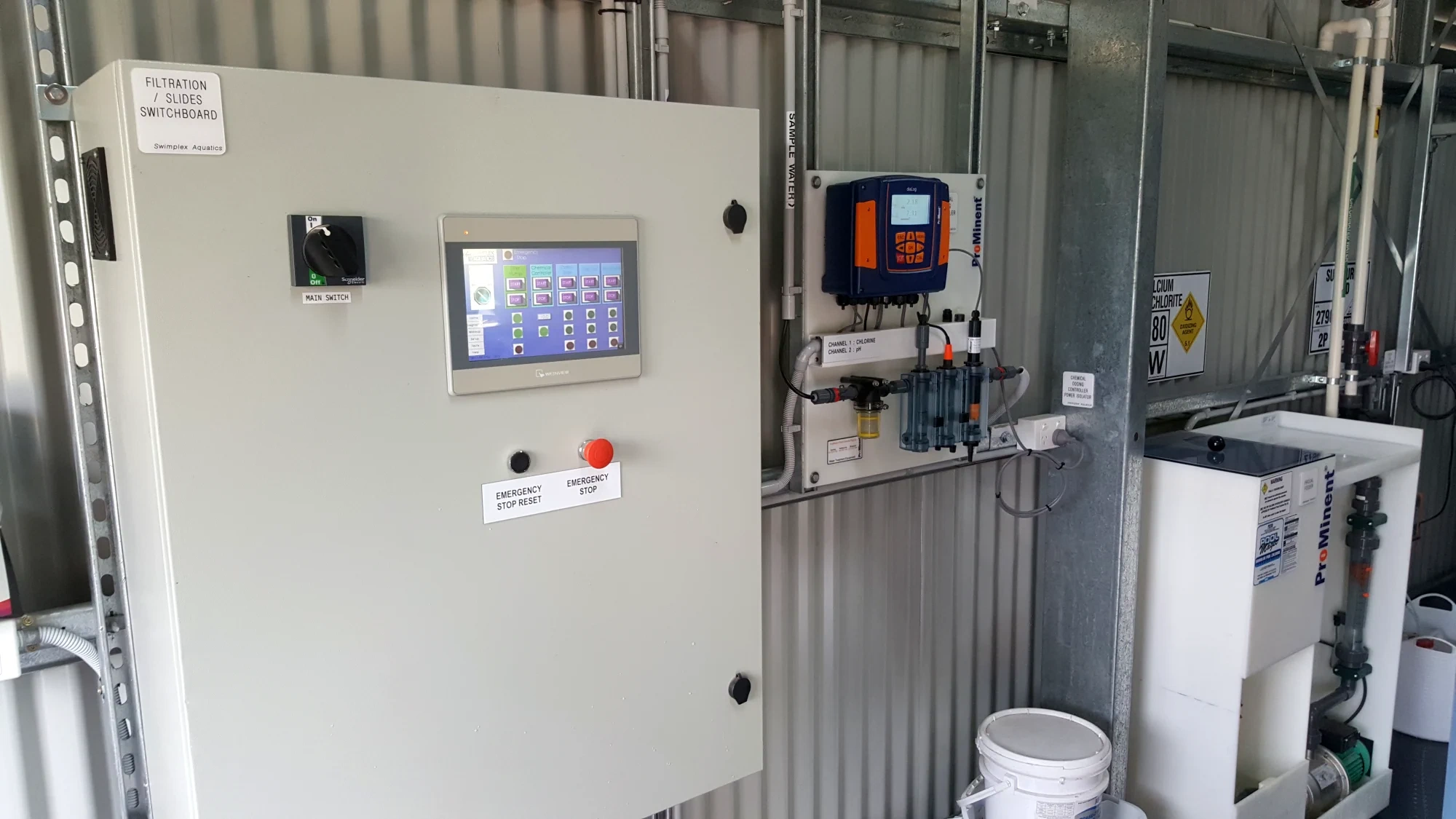 Control panel with HMI touchscreen